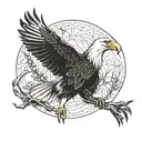 bald eagle and crane tattoo design idea