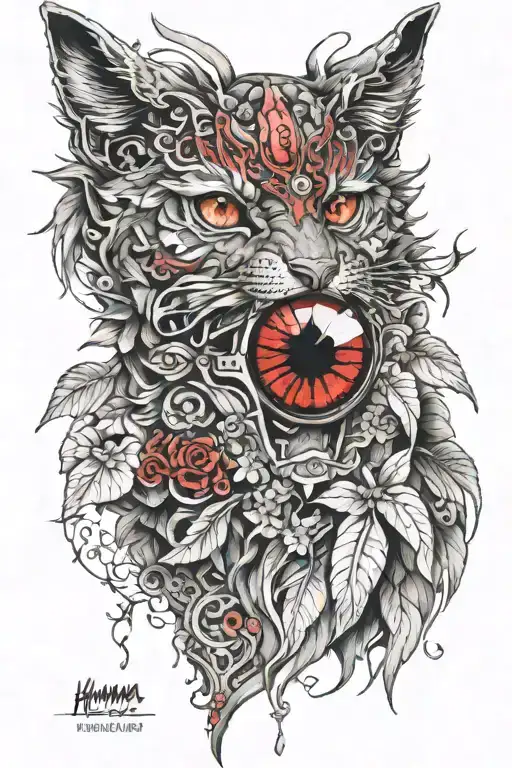 Hanma tattoo with red eyes tattoo design idea