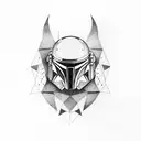 Mandalorian mudhorn shoulder tattoo design idea
