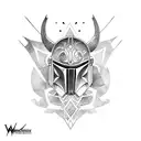 Mandalorian mudhorn shoulder tattoo design idea