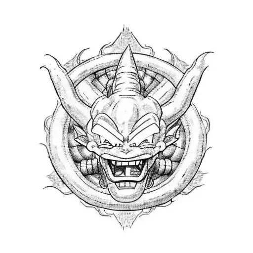 Dragon Ball: El Shenron de Dragon Ball rodeado de las Esferas del Dragón. Black Clover: El grimorio de Asta con su espad tattoo design idea