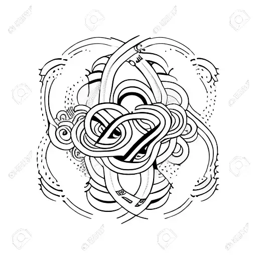 infinity sigle with a heart and the word dada tattoo design idea