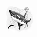 killer whale tattoo design idea