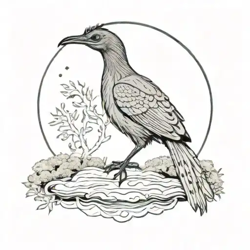 lyrebird in the moon merging together tattoo design idea