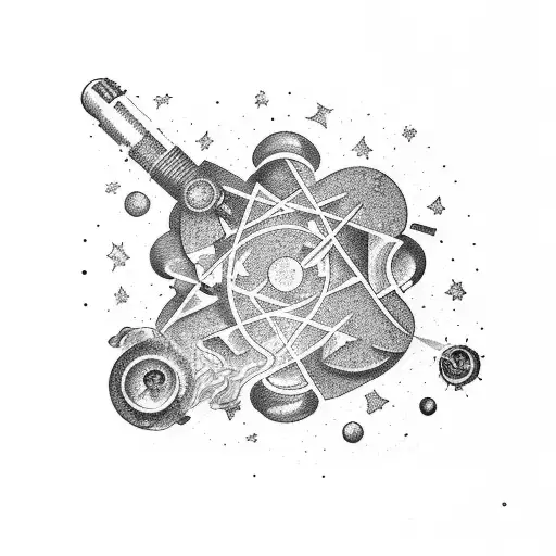 Cannon and constellations  tattoo design idea