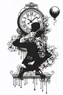 Dali melting clock and banksy balloon boy but balloon tattoo design idea