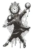 Dali melting clock and banksy balloon boy but balloon tattoo design idea