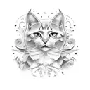 Gato tocando saxofon  tattoo design idea