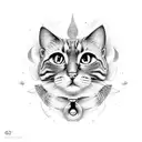 Gato tocando saxofon  tattoo design idea