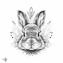 lop bunnys with flowers  tattoo design idea