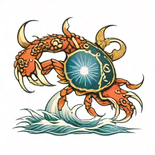 crab fishing boat sleeve tattoo design idea