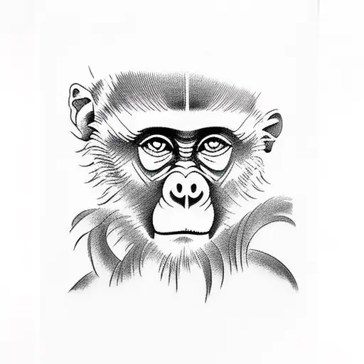 bonobo monkey tattoo design idea