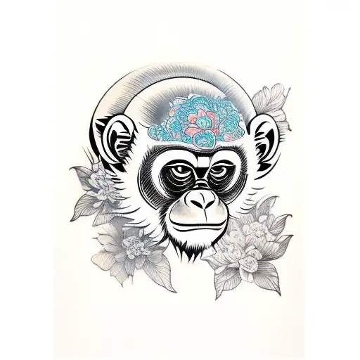 bonobo monkey tattoo design idea