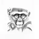 bonobo monkey tattoo design idea