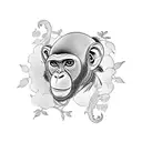 bonobo monkey tattoo design idea