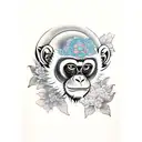 bonobo monkey tattoo design idea