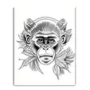bonobo monkey tattoo design idea