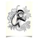 bonobo monkey tattoo design idea