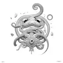 sol-key snake tattoo design idea
