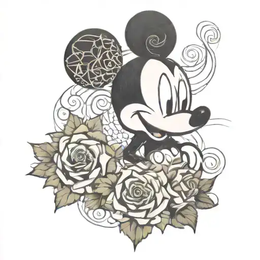 Name: Romaine, date:30.06.24 mickey mouse head  tattoo design idea