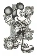 Mickey mouse, Romaine, roman numerals representing important dates tattoo design idea