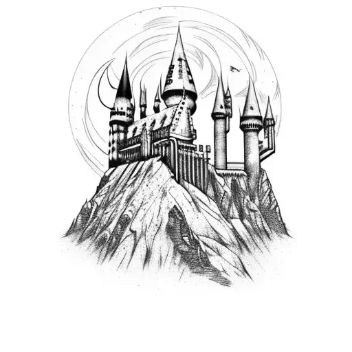Hogwarts Castle Tattoo Design