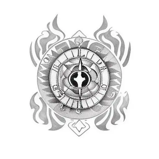 Formula 1 con caracteristicas azteca tattoo design idea