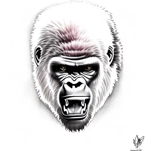 savage gorilla in the forest tattoo design idea