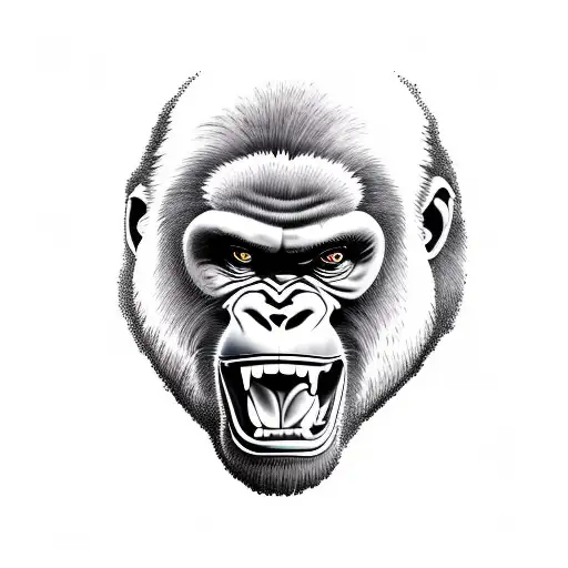 angry gorilla tattoo design idea