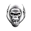 angry gorilla tattoo design idea