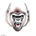 angry gorilla tattoo design idea