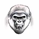 angry gorilla tattoo design idea