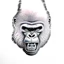 angry gorilla tattoo design idea