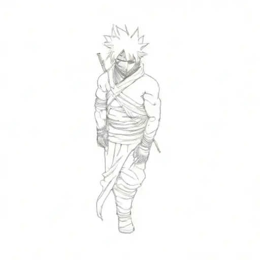 Kakashi Anbu's scar and allegories of his suffering tattoo design idea