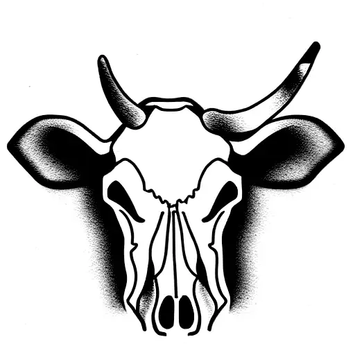 cow skull tattoo design idea