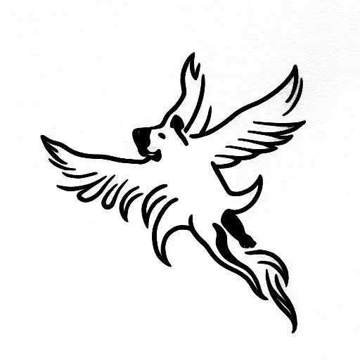 flying dog tattoo design idea