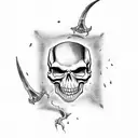 leg sleeve with skulls the Grim Reaper go ahead and throw some random design.  tattoo design idea