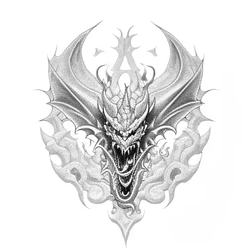 Dragon demon tattoo design idea