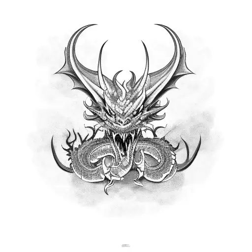 demon dragon tattoo design idea