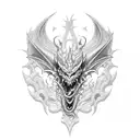 Dragon demon tattoo design idea