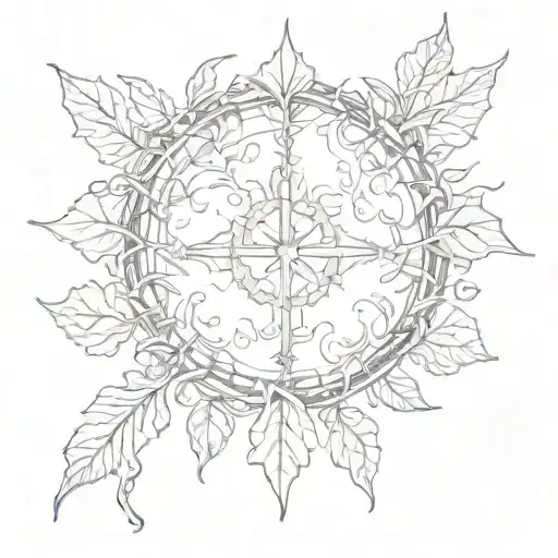 Gondor Crown and Leaves of Lothlorian tattoo design idea