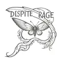 a bullet with butterfly wings and the words "despite all my rage" written on the bullet  tattoo design idea