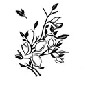 A BOUQUET OF LEMON TREE, WITH FLOWERS, LEAVES AND LEMONS. tattoo design idea