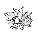 A BOUQUET OF LEMON TREE, WITH FLOWERS, LEAVES AND LEMONS. tattoo design idea