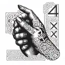 444 in Roman numerals side of hand tattoo design idea