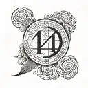 444 in Roman numerals tattoo design idea