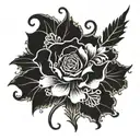Dark flower tattoo design idea