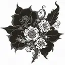 Dark flower tattoo design idea