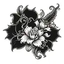 Dark flower tattoo design idea