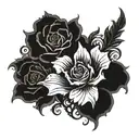 Dark flower tattoo design idea